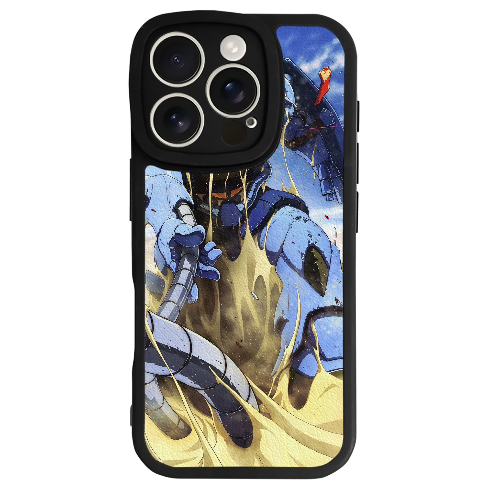 （画像用） 機動戦士ガンダム Mobile Suit Gundam 【iPhone 16シリーズ対応】シリコンスマホケース（レザー調） 材質：シリコン